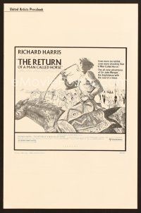8r494 RETURN OF A MAN CALLED HORSE pressbook '76 Native American Richard Harris on horseback!