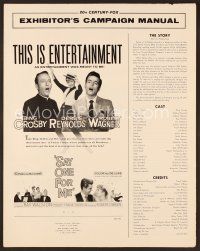 8r511 SAY ONE FOR ME pressbook '59 Bing Crosby, sexy Debbie Reynolds, Robert Wagner!