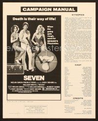 8r521 SEVEN pressbook '79 Andy Sidaris, William Smith, death is their way of life, AIP!