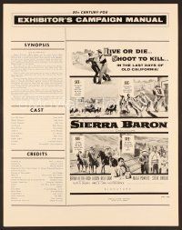 8r532 SIERRA BARON pressbook '58 Brian Keith & sexy Rita Gam in western action!