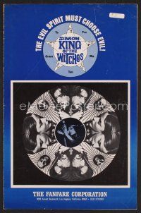 8r534 SIMON - KING OF THE WITCHES pressbook '71 Andrew Prine, wild psychedelic design!