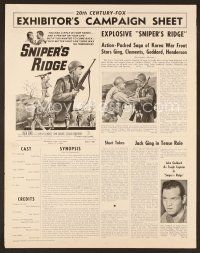 8r538 SNIPER'S RIDGE pressbook '61 Jack Ging, Stanley Clements, WWII action!