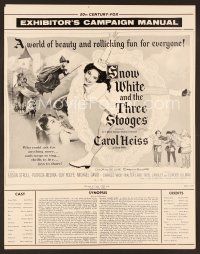 8r540 SNOW WHITE & THE THREE STOOGES pressbook '61 skating Carol Heiss + Moe, Larry & Joe!