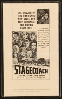 8r166 STAGECOACH pressbook ad '39 John Wayne classic, Claire Trevoer, John Carradine!
