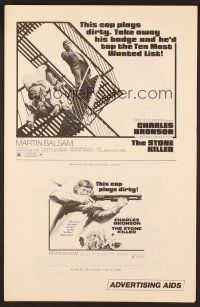 8r554 STONE KILLER pressbook '73 Charles Bronson is a cop who plays dirty!