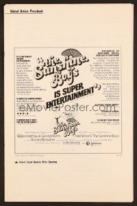 8r562 SUNSHINE BOYS pressbook '75 Al Hirschfeld art of George Burns, Walter Matthau & Lee Meredith