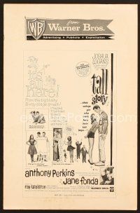 8r569 TALL STORY pressbook '60 Anthony Perkins, early Jane Fonda, basketball!