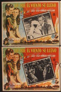8r112 GONE WITH THE WIND 4 Mexican LCs R60s different art & images of Clark Gable, Vivien Leigh!