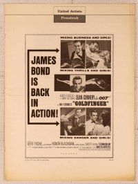8r319 GOLDFINGER pressbook '64 great images of Sean Connery as James Bond 007!