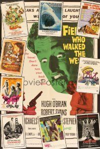 8s003 LOT OF 51 FOLDED ONE-SHEETS lot '58 - '90 Fiend Who Walked the West, Caveman, Fly Me + more!
