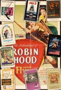 8s004 LOT OF 50 FOLDED ONE-SHEETS lot '43 - '89 Adventures of Robin Hood R76, Ladykillers + more!