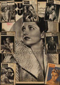 8s027 LOT OF 8 FRENCH POUR VOUS MAGAZINES lot '36-37 lots of top Hollywood & French stars!