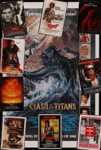 8s043 LOT OF 35 UNFOLDED AND TRI-FOLDED ONE-SHEETS lot '60s - '00s Clash of the Titans + more!