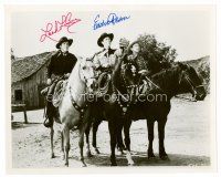 8s076 LASH LA RUE/EDDIE DEAN signed 8x10 REPRO still '80s by BOTH cowboys who are on their horses!