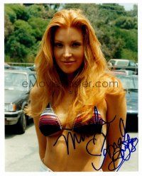 8s050 ANGELICA BRIDGES signed color 8x10 REPRO still '00s the sexy Baywatch actress in bikini top!