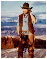 8s053 BILLY CRYSTAL signed color 8x10 REPRO still '02 full-length portrait from City Slickers!
