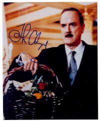 8s070 JOHN CLEESE signed color 8x10 REPRO still '00s c/u of the English star holding fruit basket!