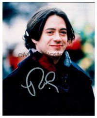 8s089 ROBERT DOWNEY JR. signed color 8x10 REPRO still '01 smiling portrait with long hair!