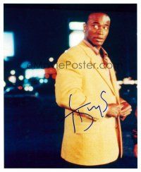 8s093 TAYE DIGGS signed color 8x10 REPRO still '02 waist-high portrait buttoning his jacket!