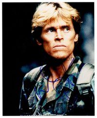 8s097 WILLEM DAFOE signed color 8x10 REPRO still '02 portrait wearing camo from Clear & Present Danger!