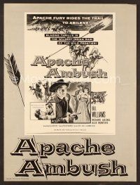 8s246 APACHE AMBUSH pressbook '55 Richard Jaeckel, Bill Williams, Apache fury rides the trail!