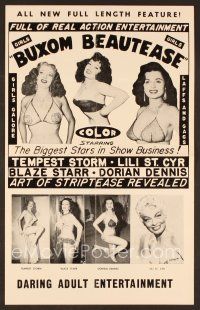 8s254 BUXOM BEAUTEASE pressbook '56 full-length feature with the biggest stars in the business!