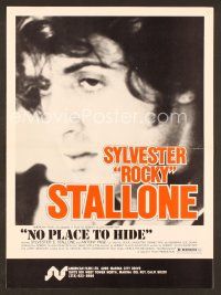 8s298 NO PLACE TO HIDE pressbook R80s Rocky's Sylvester Stallone in an early role!