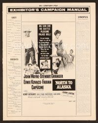 8s300 NORTH TO ALASKA pressbook '60 John Wayne & sexy Capucine in a fun-filled adventure in Yukon!
