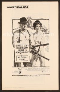 8s303 OKLAHOMA CRUDE pressbook '73 art of George C. Scott & Faye Dunaway with rifles!