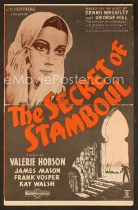8s308 SECRET OF STAMBOUL pressbook '36 artwork of pretty Valerie Robson wearing veil!