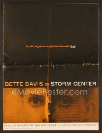 8s312 STORM CENTER pressbook '56 Bette Davis, Saul Bass design on the cover & on posters!