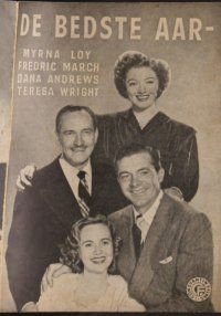 8s152 BEST YEARS OF OUR LIVES Danish program '47 Myrna Loy, Dana Andrews, March, Mayo, different
