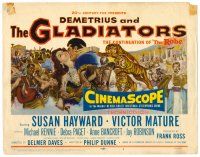8t046 DEMETRIUS & THE GLADIATORS TC '54 art of Biblical Victor Mature & Susan Hayward!