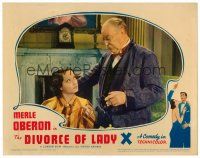 8t297 DIVORCE OF LADY X LC '38 pretty Merle Oberon looking up at her father Morton Selten!