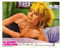 8t299 DOUBLE MAN LC #4 '67 close up of half-dressed sexy Britt Ekland in bed!