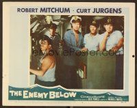 8t306 ENEMY BELOW LC #4 '57 Curt Jurgens, Kurt Kreuger, Theodore Bikel on a German U-boat!