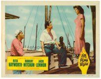 8t318 FIRE DOWN BELOW LC '57 sailor Jack Lemmon & two men stare at sexy Rita Hayworth on ship!