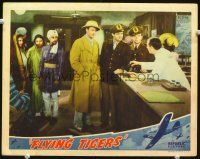 8t323 FLYING TIGERS LC '42 John Wayne wearing pith helmet stands in hotel lobby with John Carroll!