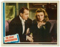 8t359 GREAT IMPERSONATION LC '42 spy Ralph Bellamy sitting with Evelyn Ankers on couch!