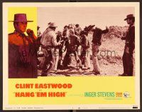8t367 HANG 'EM HIGH LC #5 '68 cowboy Clint Eastwood holding lots of bad guys at gunpoint!