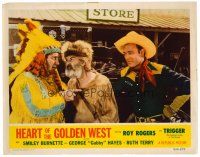 8t373 HEART OF THE GOLDEN WEST LC R55 Roy Rogers watches Gabby Hayes fighting with Indian chief!