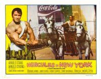 8t379 HERCULES IN NEW YORK LC '70 great image Arnold Schwarzenegger in chariot in Times Square!