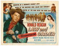 8t074 LAW & ORDER TC '53 Ronald Reagan haunted by Dorothy Malone's scarlet lips!