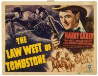 8t075 LAW WEST OF TOMBSTONE TC '38 art of Harry Carey with smoking gun + Evelyn Brent!
