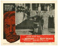 8t487 MASQUE OF THE RED DEATH LC #4 '64 close up of Vincent Price with arms outstretched!