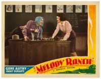 8t491 MELODY RANCH LC '40 Jimmy Durante in woman's bonnet with Vera Vague in classroom!