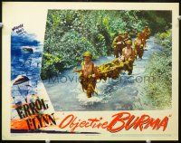 8t526 OBJECTIVE BURMA LC '45 Errol Flynn & men carry wounded soldier in stretcher over river!
