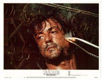 8t587 RAMBO FIRST BLOOD PART II LC #6 '85 Sylvester Stallone with red hot knife on his face!
