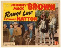 8t090 RANGE LAW TC '44 cowboys Johnny Mack Brown & Raymond Hatton on horseback!
