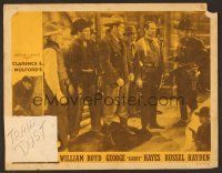 8t589 HILLS OF OLD WYOMING LC R46 William Boyd as Hopalong Cassidy with gun drawn catches bad guys!